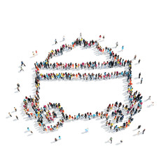 people shape  trolley building