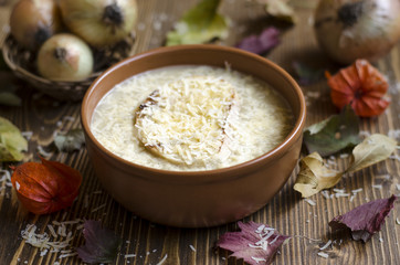 French onion soup with croutons     