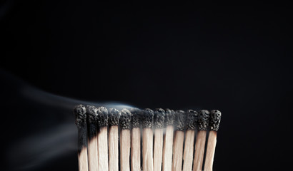 Smoke coming out from matches