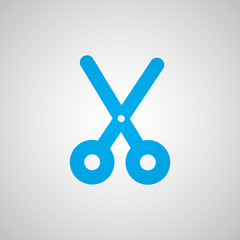 Flat blue Scissors icon