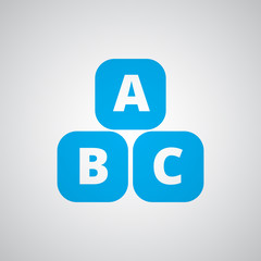 Flat blue Abc Blocks icon