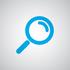 Flat blue Magnifying Glass icon
