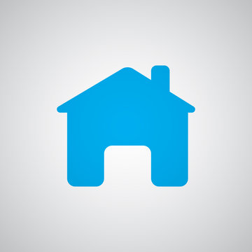 Flat blue Home icon