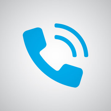 Flat blue Phone icon