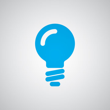 Flat blue Light Bulb icon