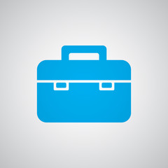Flat blue Briefcase icon