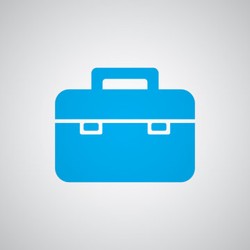 Flat blue Briefcase icon