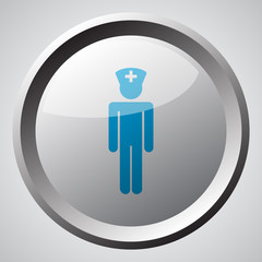 Web button with blue Doctor icon