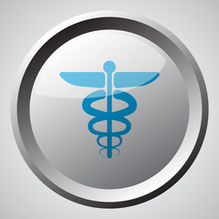 Web button with blue Medical  icon