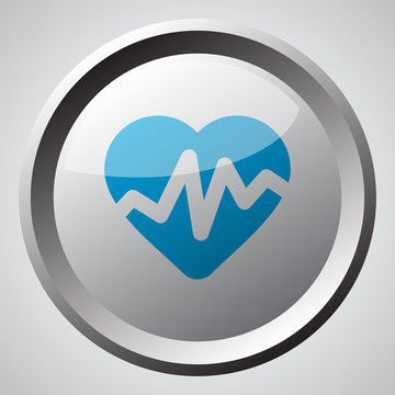 Web button with blue Heart Rate Pulse icon