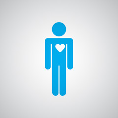 Flat blue Heart icon