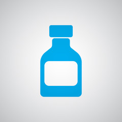 Flat blue Medicine Bottle icon