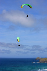 Paragliders at Perranporth