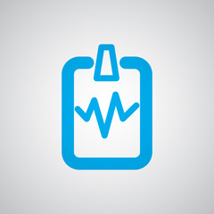 Flat blue Cardiogram Clipboard icon