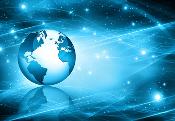 Best Internet Concept of global business. Globe, glowing lines