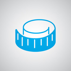 Flat blue Measuring Tape icon