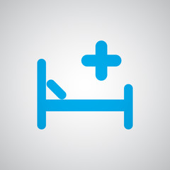 Obraz premium Flat blue Hospital Bed icon