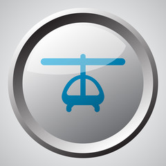 Web button with blue Helicopter icon