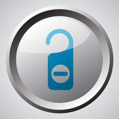 Web button with blue Hotel Hanger icon