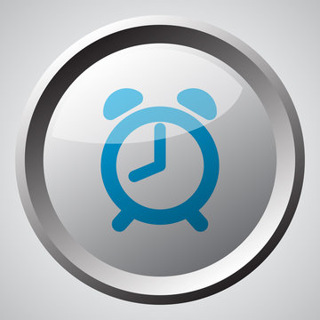 Web button with blue Alarm Clock icon