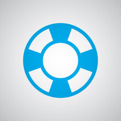 Flat blue Life Buoy icon