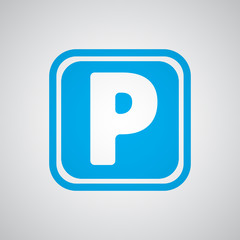 Flat blue Parking icon