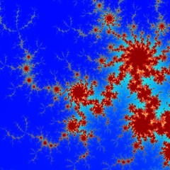 Abstract coral like red fractal or discharge pattern