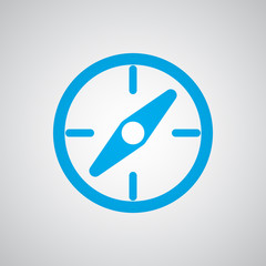 Flat blue Compass icon