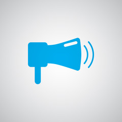 Flat blue Megaphone icon