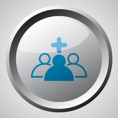 Web button with blue Medical Staff icon