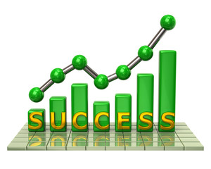 Fototapeta premium Green business graph and chart of success