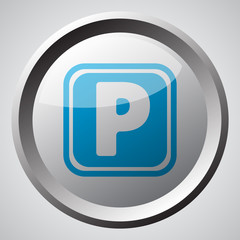 Web button with blue Parking icon