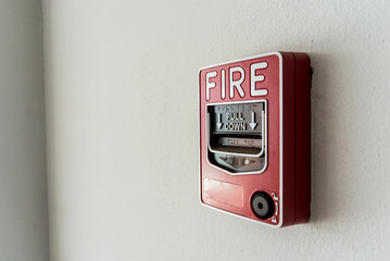 An  Fire Alarm near door fire .