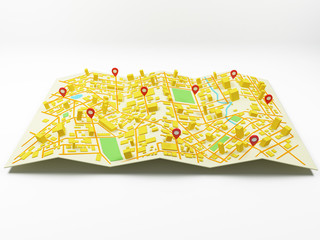 Street Map with GPS Icons