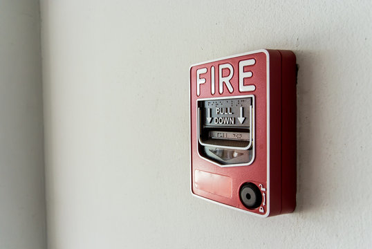 An  Fire Alarm near door fire .