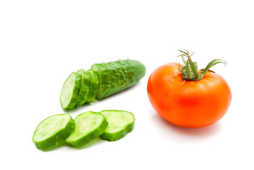 fresh cucumber and tomato