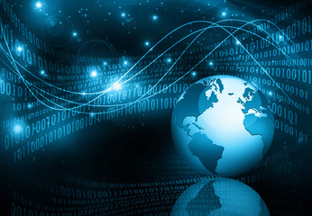 Best Internet Concept of global business. Globe, glowing lines