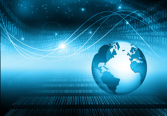 Best Internet Concept of global business. Globe, glowing lines