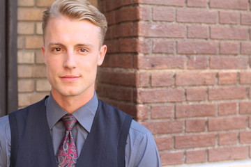 Sharp dresser in vest and classic retro tie