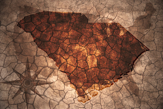 vintage South Carolina state map