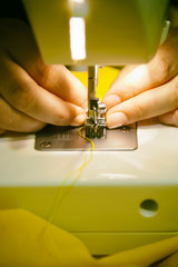 Sewing on the sewing machine