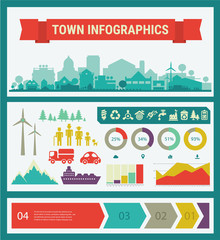 Vector infographics. Town and village