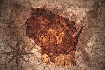 vintage Wisconsin state map