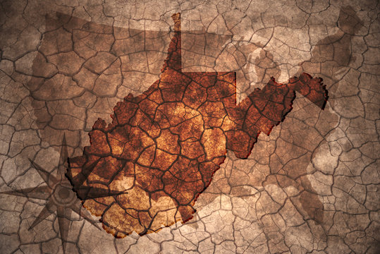 vintage West Virginia state map