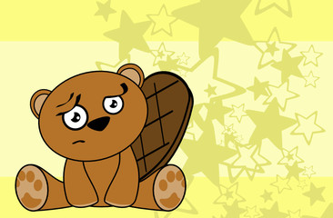 sweet baby beaver cartoon background in vector format 