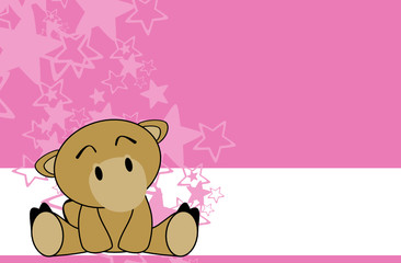 sweet baby camel cartoon background in vector format 