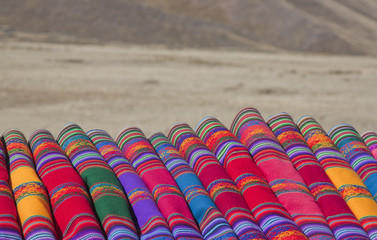 colorful fabric on the roadside