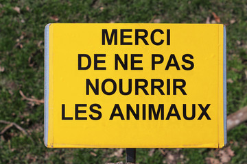 Ne pas nourrir les animaux