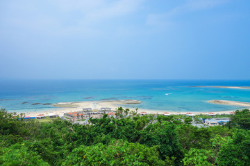 Naklejka na ściany i meble 沖縄県　南城市　高台から見るあざまサンサンビーチ