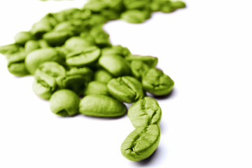 Coffee beans isolated on white